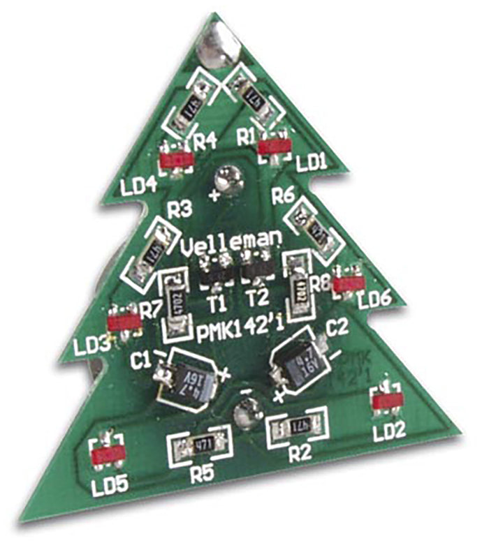 Whadda SMD X-Mas Tree - Surface Mount Soldering Practice and Electrical Engineering D.I.Y. Kit (WSSA142)