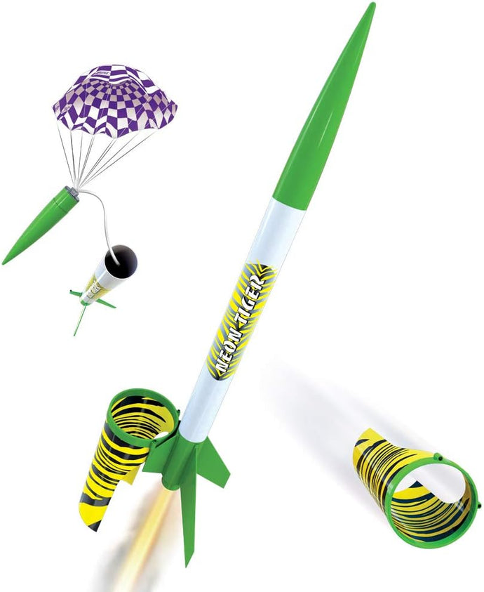 Estes Neon Tiger Flying Model Rocket Kit, Beginner Skill Level (7298)