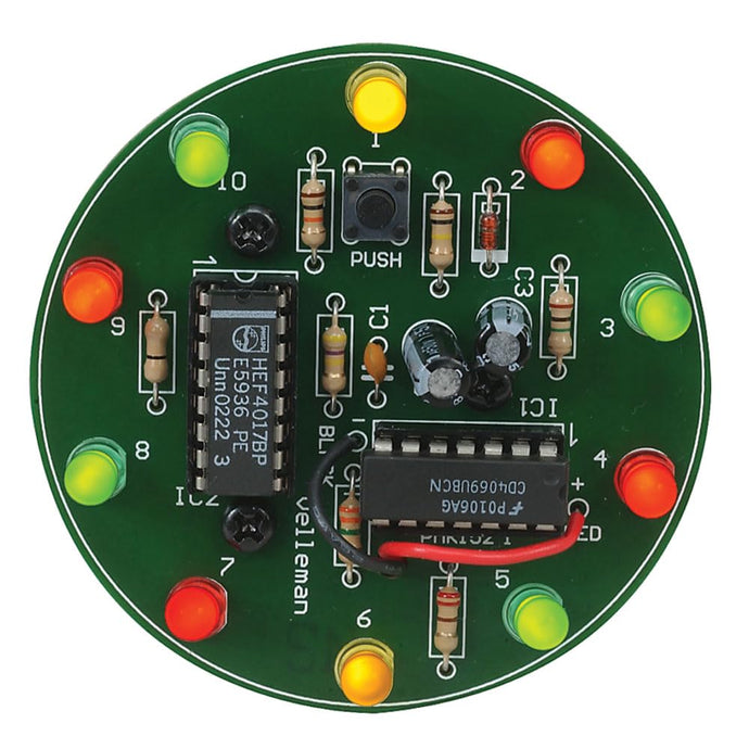 Velleman Spinning LED Wheel Soldering Practice Kit (MK152)