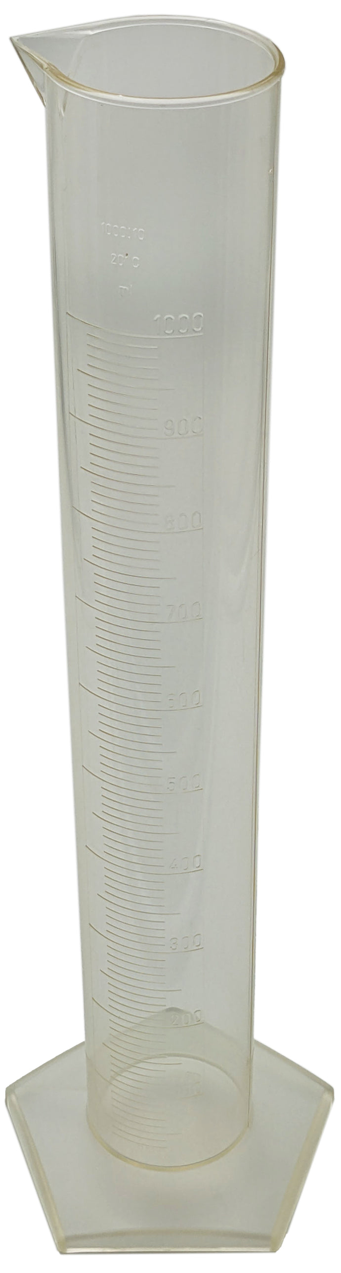 Kartell 1000mL PMP Graduated Cylinder with Pentagon Base, 1000:10