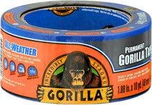 Load image into Gallery viewer, Gorilla 10 Yard Roll All-Weather Outdoor Waterproof Duct Tape, UV and Temperature Resistant, 1.88&quot; Wide, Black
