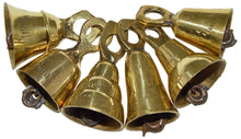 Load image into Gallery viewer, 6 Assorted Mini Brass Bells with Loops for Hanging, Functional Decoration for Crafting, Door Chime, Wedding Chimes (Gold Color)
