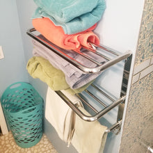 Load image into Gallery viewer, 2-Tier Towel Rack Floating Shelf, Wall Mount, Mounting Hardware Included
