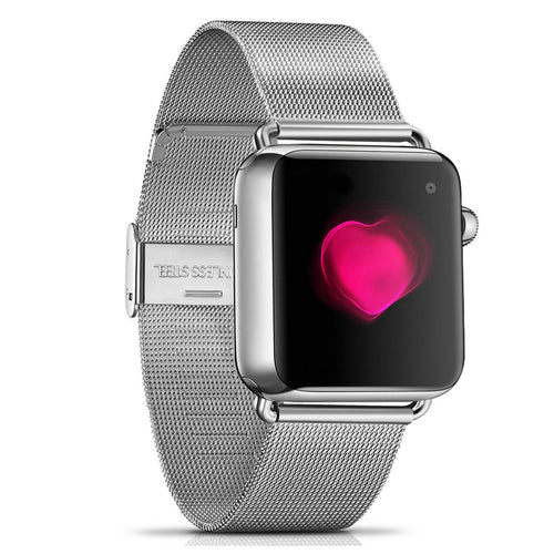 Designed as replacement Band for Apple Watch 42mm (only compatible with 42mm Apple Watch) | Milanese Band and connection adapters only (Apple Watch / iWatch Not Included) | Band Material: Precision stainless steel band with connection adapters | Size (including adapter): Length: 7.5