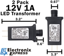 Load image into Gallery viewer, 2 Pack Raintight 12V 1A LED Transformer Class 2 Power Supply Replacement for Christmas Lights, Inflatable Decorations, Waterproof for Indoor and Outdoor
