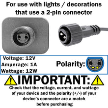 Load image into Gallery viewer, 2 Pack Raintight 12V 1A LED Transformer Class 2 Power Supply Replacement for Christmas Lights, Inflatable Decorations, Waterproof for Indoor and Outdoor
