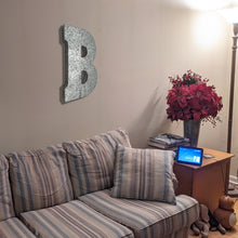 Load image into Gallery viewer, Huge 20&quot; Metal Letter B Wall Décor, Silver with Rusted Edges, Galvanized Wall Mountable Decoration for Country, Mid-Century, or Farmhouse Theme
