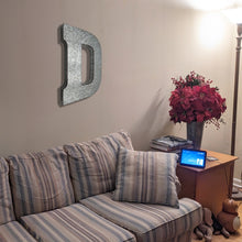 Load image into Gallery viewer, Huge 20&quot; Metal Letter D Wall Décor, Silver with Rusted Edges, Galvanized Wall Mountable Decoration for Country, Mid-Century, or Farmhouse Theme
