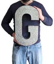 Load image into Gallery viewer, Huge 20&quot; Metal Letter G Wall Décor, Silver with Rusted Edges, Galvanized Wall Mountable Decoration for Country, Mid-Century, or Farmhouse Theme
