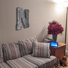 Load image into Gallery viewer, Huge 20&quot; Metal Letter N Wall Décor, Silver with Rusted Edges, Galvanized Wall Mountable Decoration for Country, Mid-Century, or Farmhouse Theme
