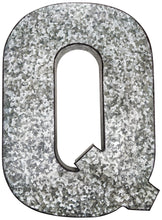 Load image into Gallery viewer, 20&quot; Tall Metal &quot;BBQ&quot; Letters - Hanging Décor, Silver with Rusted Edges, Galvanized Wall Mountable Decoration for Country, Mid-Century, or Farmhouse Theme
