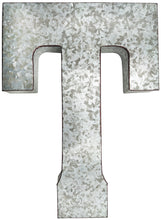 Load image into Gallery viewer, 20&quot; Tall Metal &quot;TRAVEL&quot; Letters - Approximately 7 Foot Long Hanging Décor, Silver with Rusted Edges, Galvanized Wall Mountable Decoration for Country, Mid-Century, or Farmhouse Theme
