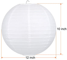 Load image into Gallery viewer, 12 Pack 12-inch Diameter Paper Chinese Lantern Lamp Shades for String Lights
