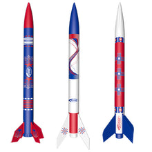 Load image into Gallery viewer, Estes 2006 Mix-N-Match 55 Flying Model Rocket Designer Kit, Enough Parts to Build 3 Colorful Rockets
