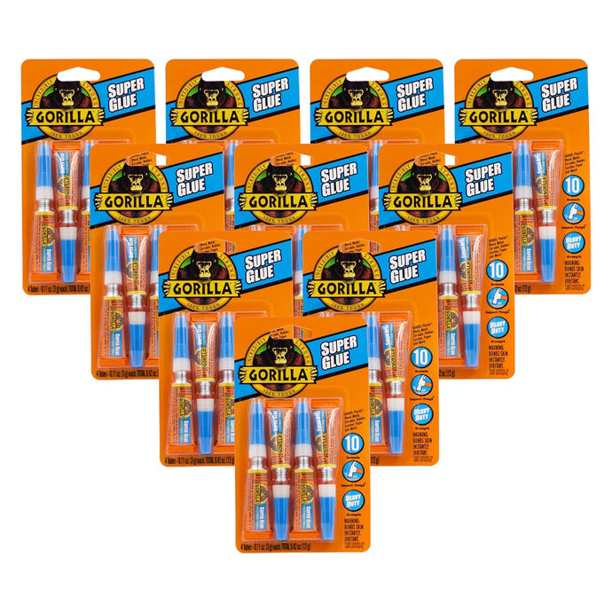 Gorilla 40 Pack 3 Gram Tubes of Super Glue, Clear