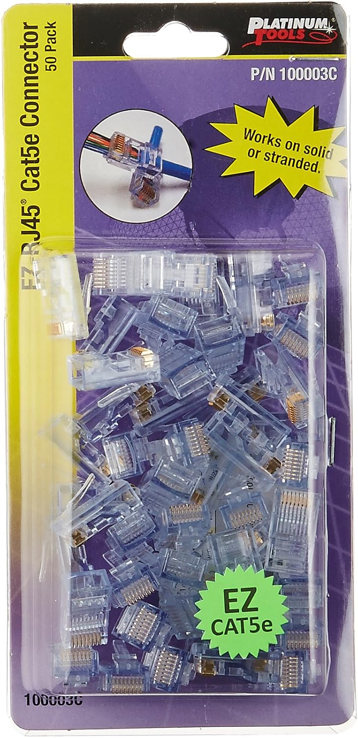 Platinum Tools 50 Pieces EZ-RJ45 CAT5/5e Connectors (100003C ...