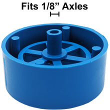 Load image into Gallery viewer, 100 Pack Blue 40mm Rear Wheels with Spokes for Co2 Dragsters
