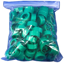 Load image into Gallery viewer, 100 Pack Green 40mm Rear Wheels with Spokes for Co2 Dragsters
