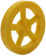 Load image into Gallery viewer, 100 Pack Yellow 35mm Front Wheels with Spokes for Co2 Dragsters
