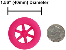 Load image into Gallery viewer, 100 Pack Pink 40mm Rear Wheels with Spokes for Co2 Dragsters
