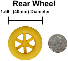 Load image into Gallery viewer, Yellow Co2 Dragster Wheels, Axles, Screw Eyes, and Cartridge Set
