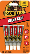 Load image into Gallery viewer, Gorilla 4 Pack 0.2 Ounce Tubes Clear Grip Waterproof Contact Adhesive Minis, Clear
