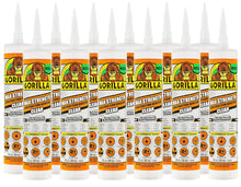 Load image into Gallery viewer, Gorilla 12 Pack 9 oz. Cartridges Max Strength Construction Adhesive, Clear
