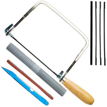 Load image into Gallery viewer, Excel 8-Piece Model Builders Tool Set - Includes Coping Saw with Blades, Hand File, and Sanding Stick with Extra Sanding Belt
