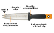 Load image into Gallery viewer, Fiskars Garden Hori Knife with Sheath, Forked Tip (340130-1001)
