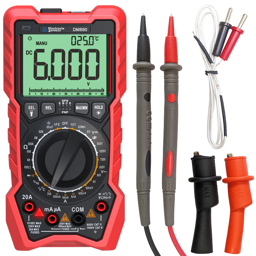 6000 Counts Backlit Manual & Auto Ranging True-RMS Digital Multimeter ...