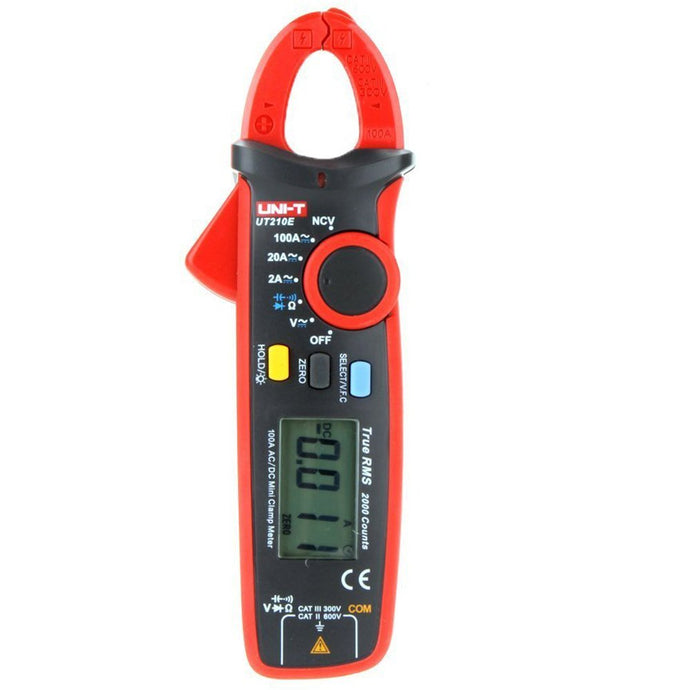 Ultra-portable tools for advance electricians, true rms response for ac current | 100A AC and DC current measurement with 1mA resolution, V.F.C function for measuring signal at varia | 600V ac and dc voltage measurement, resistance, diode, continuity and capacitance functions | Non-contact voltage detection with led indication, display backlight | Data hold, max, min, max-min, and zero mode