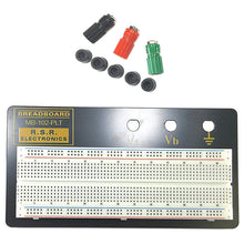 Load image into Gallery viewer, Premium 830 Tie Point Solderless Breadboard with 3 Binding Posts, Metal Backplate (7.2&quot; x 3.8&quot;)
