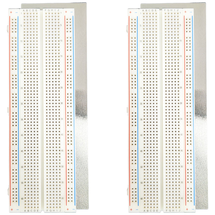 2 Pack Premium Solderless Breadboard, 830 Tie Points, 6.5