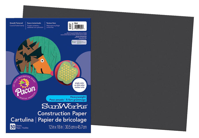 SunWorks Construction Paper by Pacon, the #1 Teacher Approved Brand! | Heavyweight groundwood construction paper | Slightly textured sheets that cuts and folds evenly without cracking | Bright and consistent colors | Excellent value for all arts and craft projects