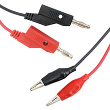 Load image into Gallery viewer, Banana Plugs to Alligator Clips Test Lead Coax Cable, Red and Black, 36&quot; Length
