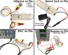 Load image into Gallery viewer, Solderless Breadboard Cable Kit - Includes BNC, Banana, Alligator, and Wall Adapter to Pin Test Leads
