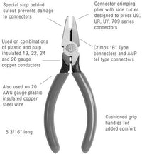 Load image into Gallery viewer, Jonard Connector Crimping Plier with Side Cutter, 5-13/16&quot; Length (JIC-891)
