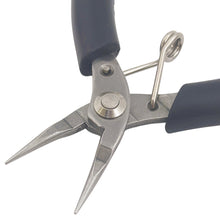 Load image into Gallery viewer, 4½&quot; Round Nose Pliers with Cushion Grip Handles and Return Spring, Stainless Steel
