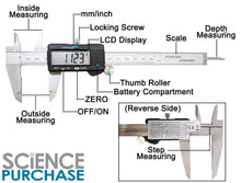 Load image into Gallery viewer, 6-Inch Stainless Steel Electronic LCD Digital Vernier Caliper Gauge with Carrying Case, Silver
