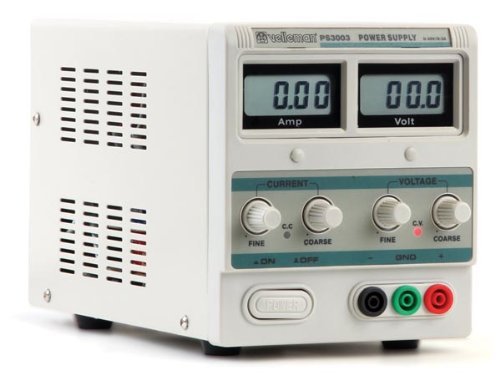 LCD display for voltage and current | fine adjustment of voltage and current | protection mode: current-limiting | fuse-protected | colour: white-grey