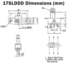 Load image into Gallery viewer, Mini DPDT Slide Switch with 6 Pin Solder Lug Termination, 15mm×7.4mm×14mm
