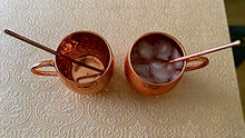 Load image into Gallery viewer, Set of 4 Pure Copper Kyiv Mule Mugs Gift Set with 4 Copper Cocktail Straws and 2 Shot Glasses, Each Hammered Mug Holds 18 Ounces
