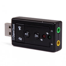 Load image into Gallery viewer, Virtual 7.1 Channel USB External Sound Card Audio Adapter with Headphone Output and Microphone Input
