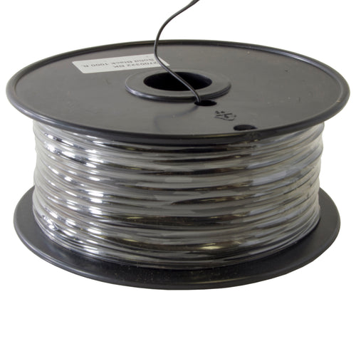 22 Gauge Hook Up Wire | Solid Wire | 1000 feet in length (Black Colored Wire) | Voltage Rating: 300 Volts | Solid Tinned Copper