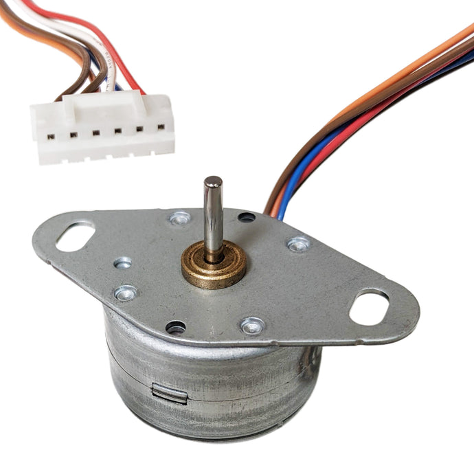 Stepper Motor DC 5V-9V, Unipolar, Dual Coil Center Tapped, 7.5° Per Step, 2mm Shaft Diameter