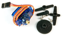 Load image into Gallery viewer, Mini Servo Motor with Metal Gears, 1.5kg.cm at 4V or 1.8kg.cm at 6V, Four Horns (FS90MG)
