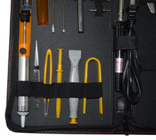 Load image into Gallery viewer, Electrical Engineering Toolkit, Includes 30W Soldering Iron, Desolder Pump, Wire Striper, Adjustable Wrench, Driver + Bits, Plier, IC Extractor &amp; More
