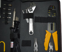 Load image into Gallery viewer, Electrical Engineering Toolkit, Includes 30W Soldering Iron, Desolder Pump, Wire Striper, Adjustable Wrench, Driver + Bits, Plier, IC Extractor &amp; More
