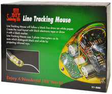 Load image into Gallery viewer, Line Tracking Robot Mouse DIY Robotics Soldering Kit, Uses Photo Interrupters as Eyes, Sound-Activated, Includes Assembly Instructions
