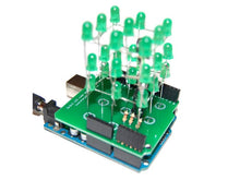 Load image into Gallery viewer, Seeed Studio 3x3x3 Green LED Cube Arduino Shield Project
